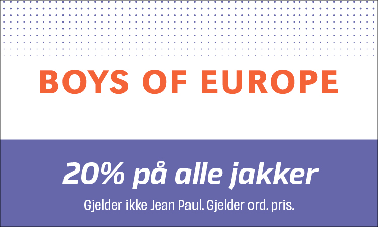 Boys of Europe: 20% på alle jakker