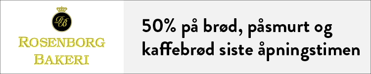 Studenttilbud Rosenborg Bakeri: 50% på brød, påsmurt og kaffebrød siste åpningstimen