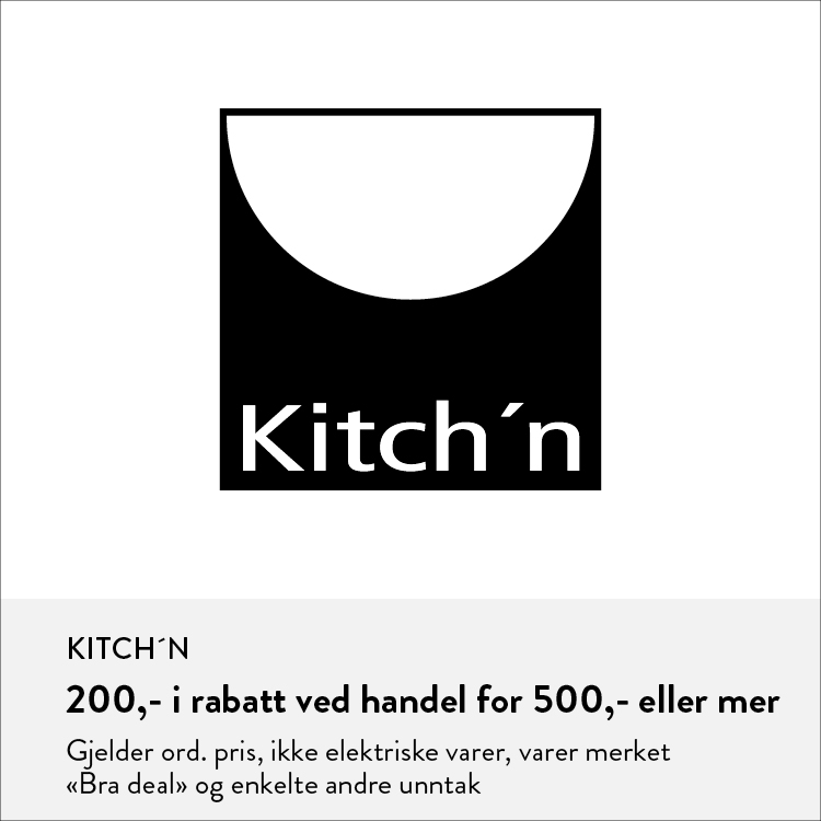 Kitchn: 200,- i rabatt ved handel for 500,- eller mer